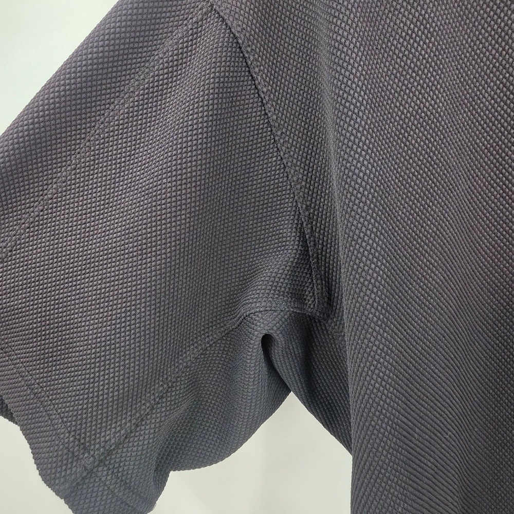 NIKE GOLF POLO SHIRT MENS XL BLACK TEXTURED WAFFLE KNIT PERFORMANCE SHORT SLEEVE - Picture 5 of 11